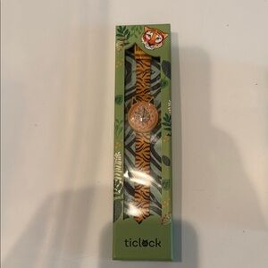 Tic lock Tiger Print Slap Watch - Orange & Black